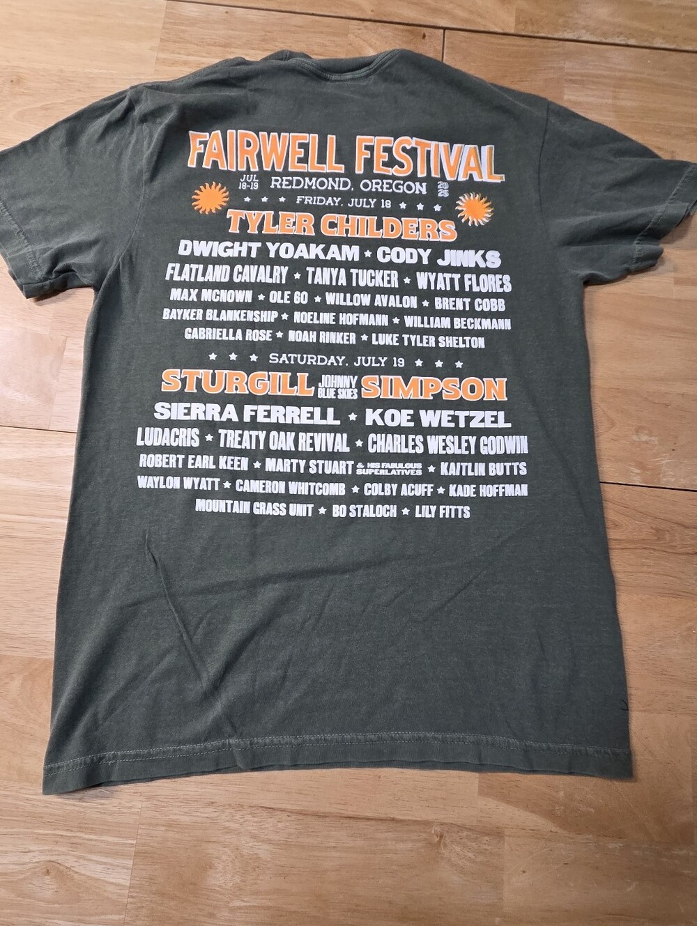 Fairwell Music Festival T-Shirt Small S Comfort Colors 2025 Tour Tyler Childers - Picture 5 of 7